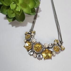 Betsey Johnson Gem Cluster Statement Necklace